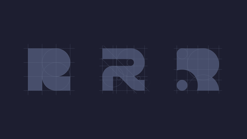 Refine logomark suggestions based on the letter 'R'